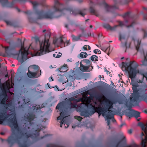 Chitrmela xbox controller snow ice field of bunch of pink flower 4a8e6e05 6156 4e2e 9cc3 27af990470e8 0