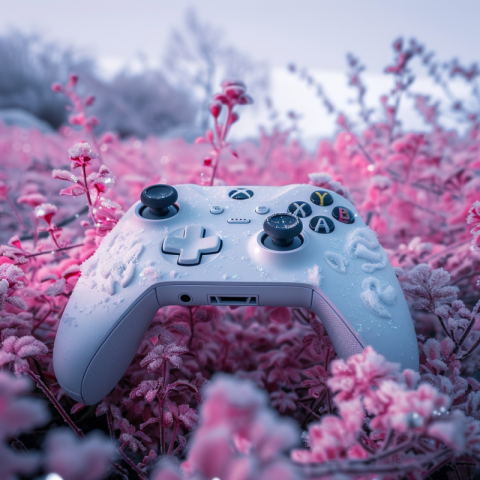 Chitrmela xbox controller snow ice field of bunch of pink flower 4a8e6e05 6156 4e2e 9cc3 27af990470e8 3