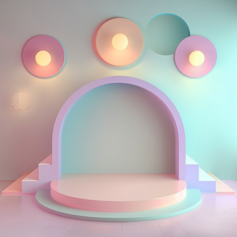 Chitrmela Stand podium wall scene pastel color background geomet 802da9e1 1b3e 400d a9c5 8d677295eea7 2