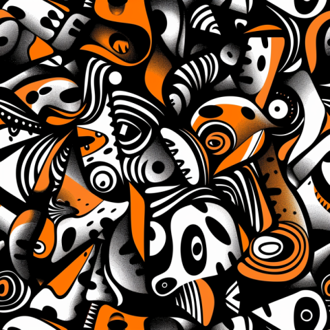 Chitrmela 2d cartoon style vector art pattern black white orange aa53991f 7285 426d 8803 cbfbdddc9c88 0