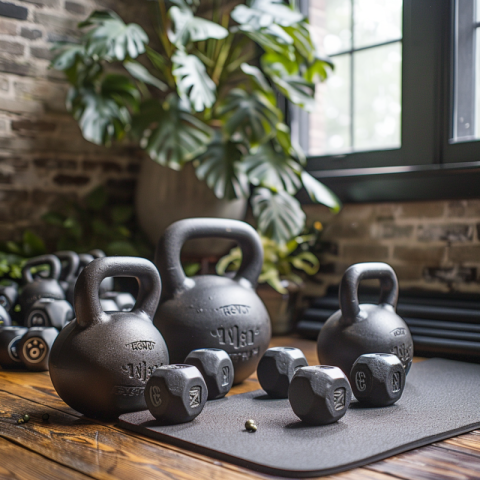 Chitrmela In a home gym setting surrounded by dumbbells resistan f5e9b7ec 85c3 4dc6 acac 6f760a846239 3