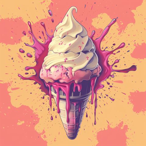 Chitrmela melted ice cream graphic t shirt design   stylize 750 4056e6cc 85f6 4acc 94f6 590fdf6dbc99 0