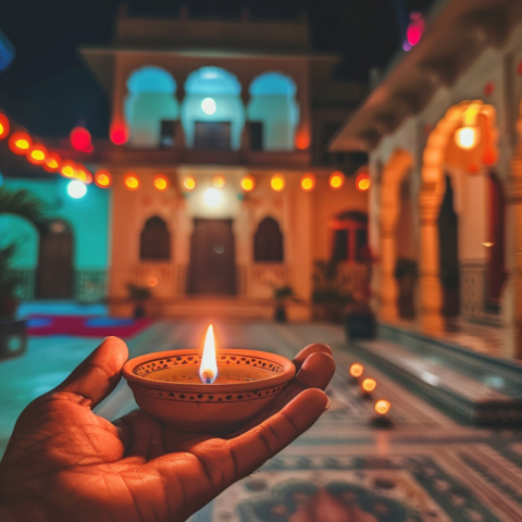 Chitrmela A hand holding a diya in palm with a soft glow lightin aa5dda73 6aa2 4597 82a5 1a836f8e0c02 0