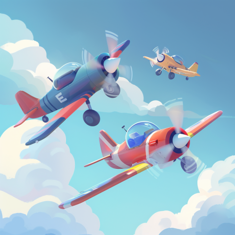 Chitrmela Two Remote control planes in the air  in whimsical 2D  339b116e 0b61 4781 b6a3 83e98dd8a0db 2