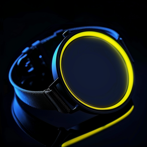 Chitrmela a round smart watch in yellow fluorescent and black in 6096348c 32b9 499b 8f89 b354a93792c2 1