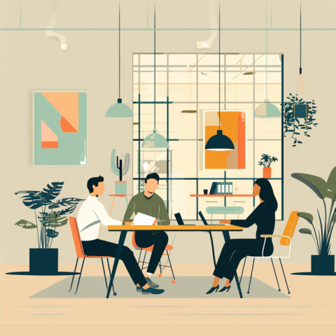 Chitrmela team collaboration in a modern office flat vector illu b302bbff e8db 4a5d 96e6 9c7bc2ed8794 0