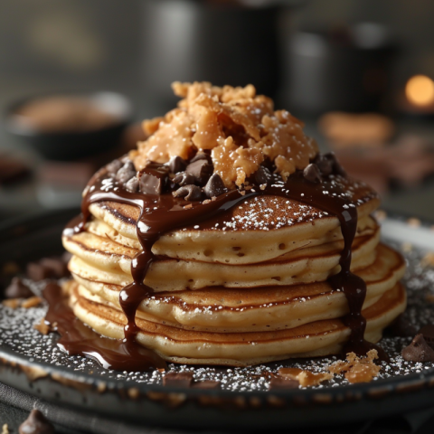 Chitrmela Photo of pancakes with chocolate sauce on them Delicio 9d524c47 6bd1 48b6 92c9 32342d252a42 1