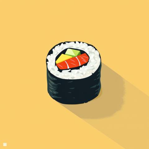 Chitrmela Minimalist flat design poster cute sushi roll deliciou 50721080 fa29 4461 8d60 2d2a9a1d4cb6 1