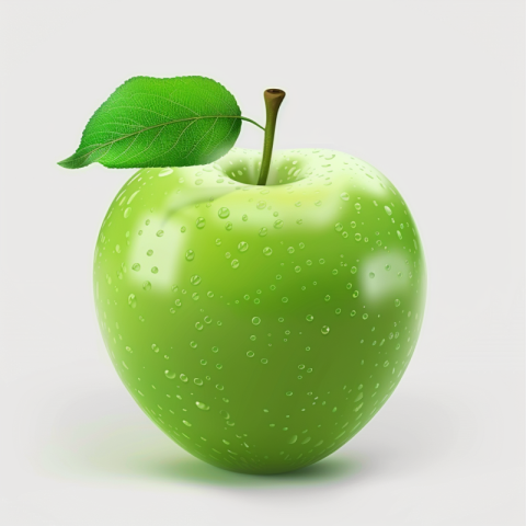 Chitrmela photorealistic green apple on a white background   sty a448e10b ab06 4b2d 847e 79478d29cb57 3