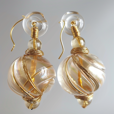 Chitrmela Draw earrings made of transparent mother of pearl bead 5ab8844a b780 4f49 bcdb db4e974c164e 3