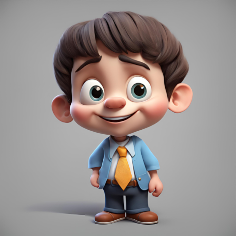 A 3D cute boy