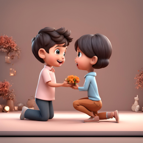 A cute girl propose to boy