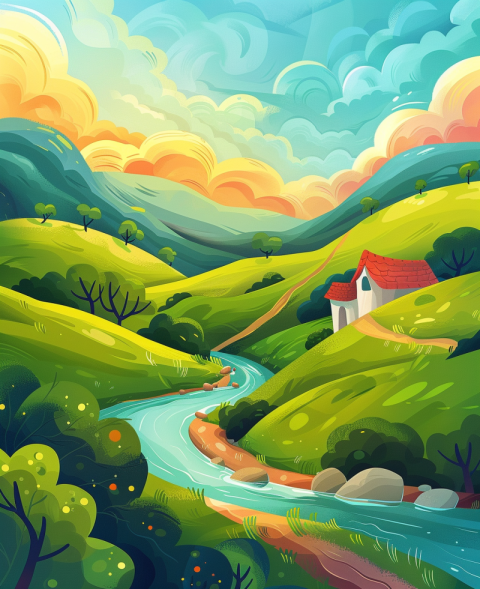 Chitrmela Design a vibrant colorful cartoon landscape that blend 884044f0 4d4e 4406 b5c9 72f1bb9635fd 2