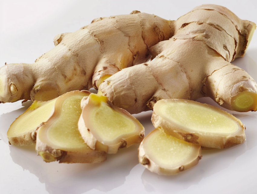 Chitrmela food photography slice ginger root on a white backdrop c7edf95d 40da 4c6b b2f9 a27c00aa98cf 3